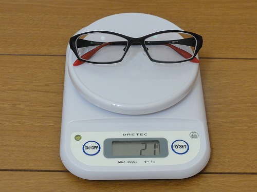 眼鏡市場 アイアスリート AI-407 重量 重さ 実測 計測